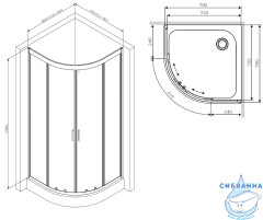 Душевое ограждение AM.PM Gem 80x80 W90G-401-080WT профиль хром , стекло прозрачное (без поддона)