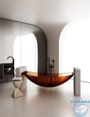 Ванна из полиэфирной смолы ABBER Kristall 180х80 AT9704Opal коричневая