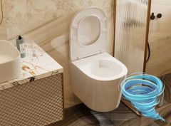 Унитаз подвесной безободковый Abber Bequem AC1102T с сиденьем Soft Close (микролифт) (белый)