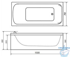 Акриловая ванна Тритон Стандарт 150x70