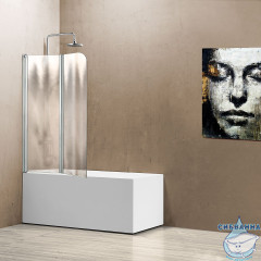 Шторка для ванны Vincea 114х140 профиль хром, стекло шиншилла VSB-12114CH-L