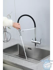 Смеситель кухни Gappo G4397-80 (хром/черный)