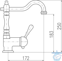 Смеситель для раковины Rav Slezak Лабе L508.5/8CMATC (без донного клапана) (черный)