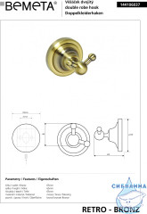 Крючок Bemeta Retro bronze 144106037