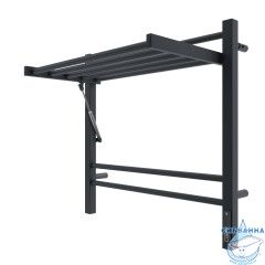 Полотенцесушитель электрический Terminus Горизонт П8 60х60 (с возможностью скрытого подключения, подключение справа) (черный муар)