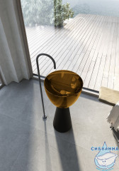 Раковина напольная 45 см ABBER Kristall AT2703Black-Vesuvian