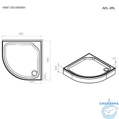 Акриловый поддон Am.Pm X-Joy 90x90 W88T-205-090W64