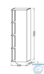 Шкаф-колонна Jacob Delafon Terrace 50 L EB1179G-G1C белый