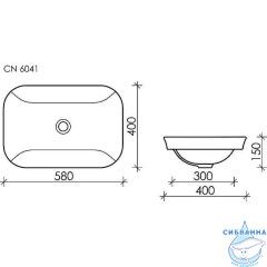 Раковина встраиваемая 58 см Ceramicanova Element CN6041