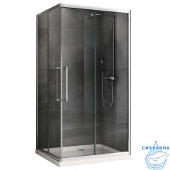 Душевое ограждение ABBER Schwarzer Diamant AG02128H 120x80 профиль хром, стекло прозрачное (без поддона)