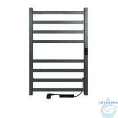 Полотенцесушитель электрический Indigo Oktava Slim (с таймером) 50х80 оружейная сталь (с возможностью скрытого подключения, подключение R/L)