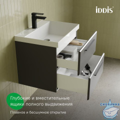 Тумба с умывальником, подвесная, 60 см, серый, Слайд Икс (Slide X), IDDIS, SLX60G0i95K подходит умыв. 4516000i28
