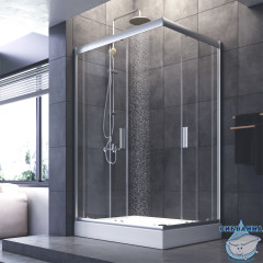 Душевое ограждение AM.PM Gem W90G-404-120290-MT 120x90 профиль хром, стекло прозрачный (без поддона)