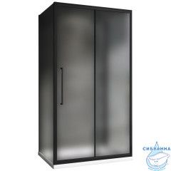 Душевое ограждение Abber Schwarzer Diamant 160x80 профиль черный, стекло матовое AG30160BMH-S80BM-S80BM (без поддона)
