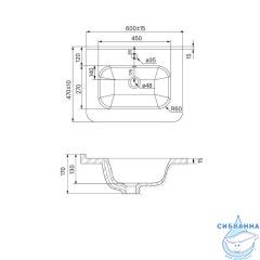 Тумба с умывальником, подвесная, 60 см, белая, Edifice, IDDIS, EDI60W0i95K