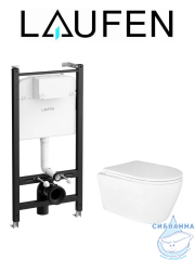 Инсталляция Laufen Pro в комплекте с унитазом Azario Uno AZ-2380 c сиденьем Soft close (микролифт)