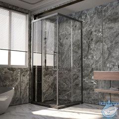 Душевое ограждение Veconi Premium Trento 90x90 профиль графит, стекло прозрачное PTC20-GR-9090-01-C4 (без поддона)