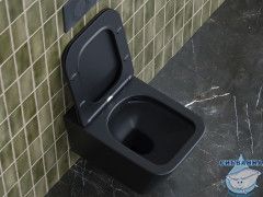 Унитаз подвесной безободковый Ceramicanova Metric Rimless CN3007MB с сиденьем быстросъемным Soft Close (микролифт)