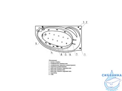 Акриловая ванна Aquatek Бетта 150х95 L с каркасом