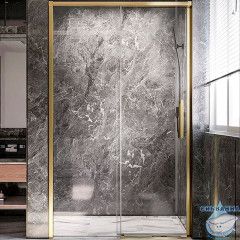 Дверь в нишу Veconi Premium Trento 130 профиль золото брашированное, стекло прозрачное PTD40-G-130-01-C4