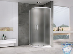 Душевое ограждение ABBER Schwarzer Diamant AG01090M 90x90 профиль хром, стекло  матовое (без поддона)