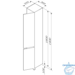 Шкаф пенал Am.Pm Gem 30 графит