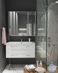 Зеркало-шкаф 1Marka Соната 90 белый глянец