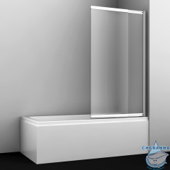 Шторка для ванны Wasserkraft 41S02-100 RM 100x140 профиль хром, стекло матовое