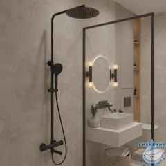 Душевая система Oliveeka Y-Line 300 1 режим OL-739902-MB (черный матовый)