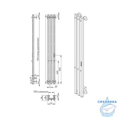 Полотенцесушитель электрический Toni Arti Siena pulsante  3П 130x1200 черный матовый