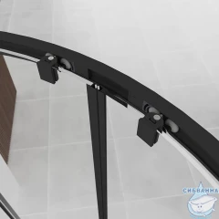 Душевое ограждение Veconi Эво 120x90 профиль черный, стекло прозрачное E2-B-12090-01-C9 (без поддона)
