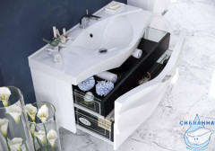 Тумба подвесная с раковиной 1Marka Eclipse 110 (1 ящик) White белый глянец