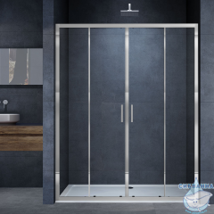 Дверь в нишу Vincea Alpha 170 профиль хром, стекло прозрачное VDS-3AL2170CL