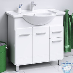 Тумба Aqwella Classic Корсика 85 с раковиной Стиль 85 белый глянец