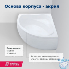 Акриловая ванна Aquanet Palau 140x140 с каркасом