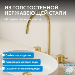 Смеситель ABBER Wasser Kreis 316 AF8108BG-M для раковины, брашированное золото