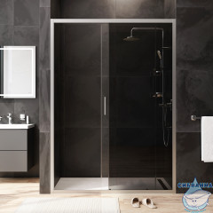 Дверь в нишу AM.PM Gem W90G-140-1-195MG 140 см профиль хром, стекло тонированное