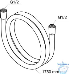 Душевой шланг 175 см  Am.Pm F0400164 (хром)