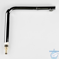 Излив для смесителя, кухня, L-образный, нержавеющая сталь, 226х301 мм, поворотный, хром, IDDIS, 995L23C5SM