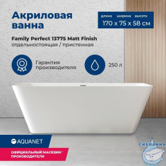 Акриловая ванна Aquanet Family Perfect 170x75 (белый матовый)