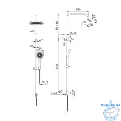 Душевая система Iddis SpaHome 260 1 режим SPA3F0Ci76  (хром)