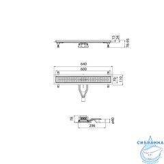 Лоток душевой, сифон 360, комбинированный затвор, перфорированная решетка, 600мм, черный, IDDIS, 975B6BL20DZ
