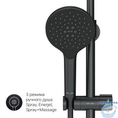 Душевая система AM.PM Like 220 1 режим F0780522 (чёрный матовый)