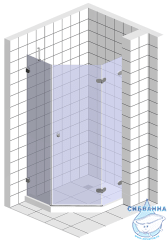 Душевое ограждение Bas Fantasy PNT-100-F-CH профиль хром, стекло прозрачное с рисунком (без поддона)