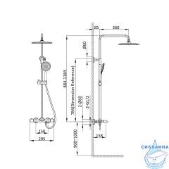 Душевая система Vincea Esse 250 1 режим VSFS-1E1TCH (хром)