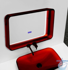 Зеркало для ванной ABBER Kristall 80 AT6701Rubin с подсветкой