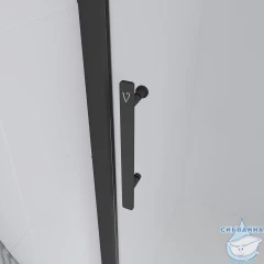 Дверь в нишу Veconi Эво 100 профиль черный, стекло прозрачное E1-B-100-01-C9