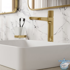 Смеситель для раковины Wasserkraft Ems 7603H (глянцевое золото)