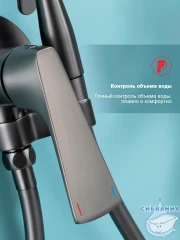 Встраиваемый смеситель с гигиеническим душем Raglo R07.52.09 (графит)