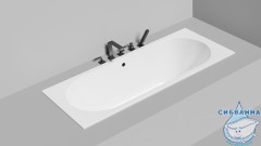 Ванна из искусственного камня Salini Ornella Axis 180x80 (материал S-Stone, белый матовый)